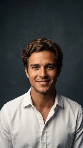 Smiling Young Man Studio Portrait