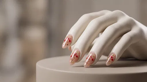 Ceramic Hand Display With Floral Nail Art