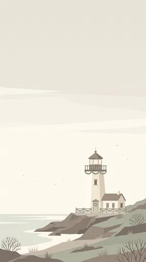 Minimalist Coastal Holiday Lighthouse Illustration