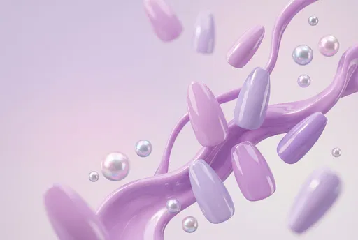 Floating Pastel Purple Nails 3D Render
