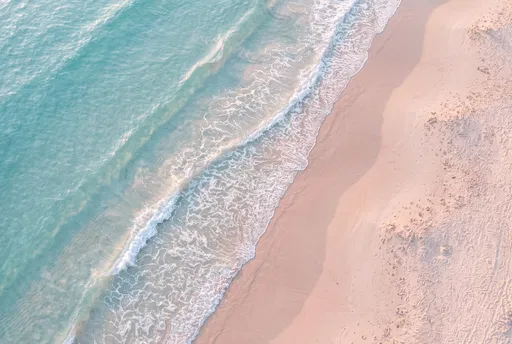 Aerial View of Pastel Ocean Waves