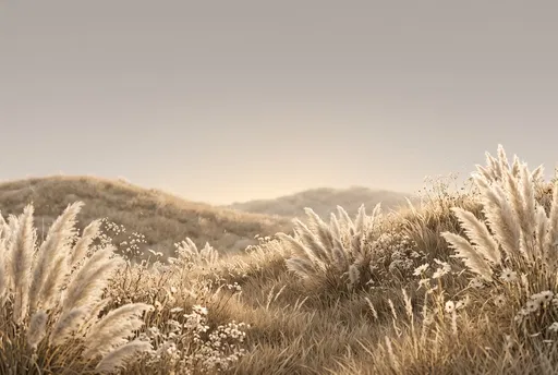 Golden Hour Pampas Grass Field