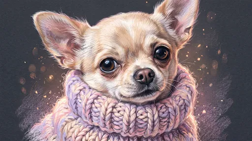 Pastel Drawing of Chihuahua in Sweater
