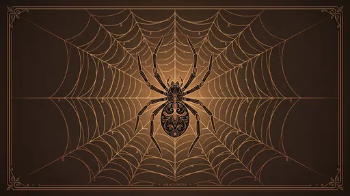 Ornate Black Spider in Golden Web