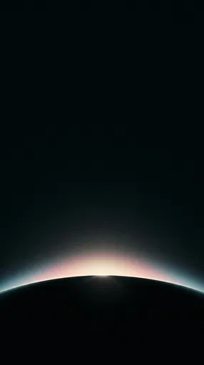 Minimalist Backlit Planet Horizon in Space
