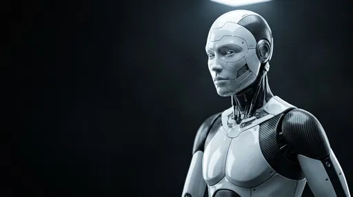 White and Carbon Fiber Android Portrait