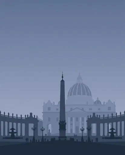 Slate Blue St. Peter's Basilica Illustration