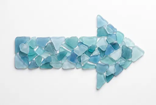 Blue Sea Glass Arrow Symbol