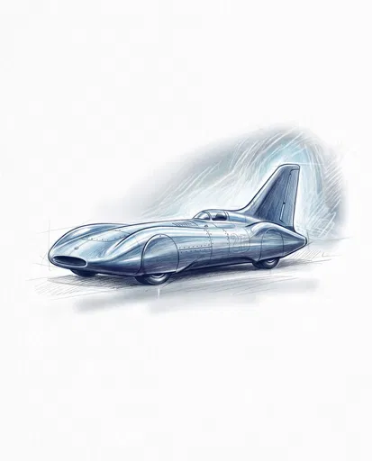 Vintage Land-Speed Record Car Illustration
