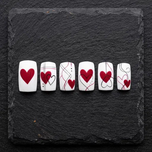 Valentine Heart Press On Nail Art