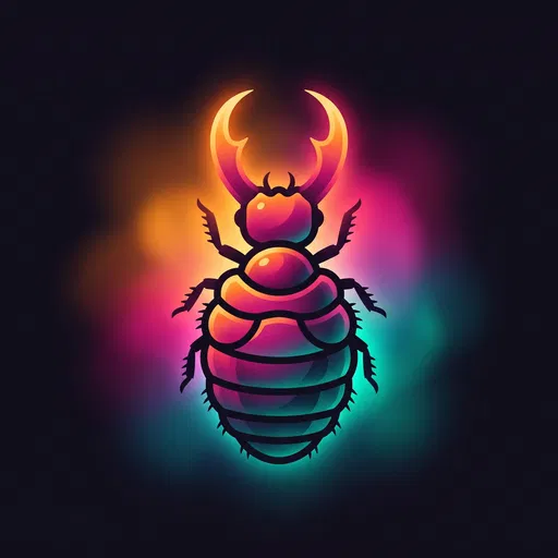 Glowing Neon Antlion Doodlebug Icon