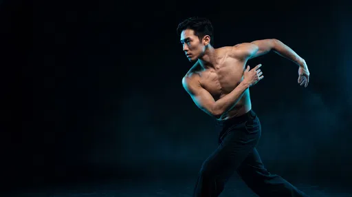 Male Contemporary Dancer in Blue Studio Light