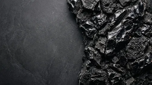 Black Obsidian and Volcanic Basalt Texture