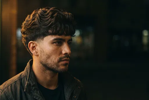Man With Wavy Hair Taper Portrait