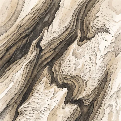 Illustrated Volcanic Ash and Snow Ridges