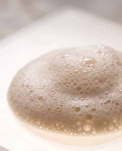 Macro Shot of Beige Cleansing Foam