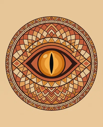 Geometric Snake Eye Desert Emblem