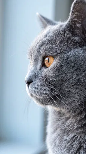 British Blue Cat Profile Portrait