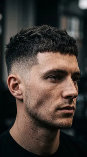 Man With Textured Crop Fade Haircut