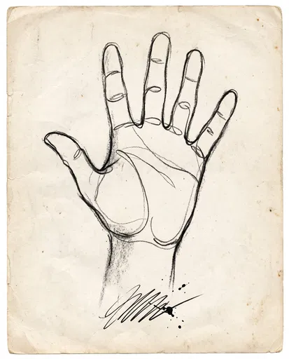 Charcoal Sketch of Open Palm