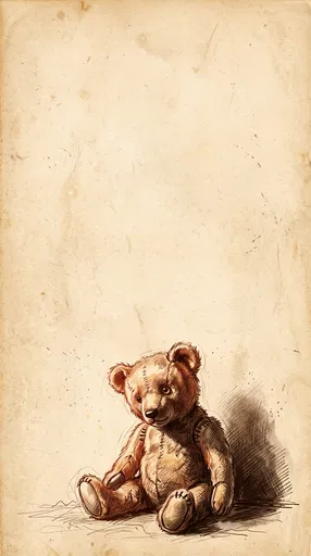 Vintage Sepia Sketch of Teddy Bear