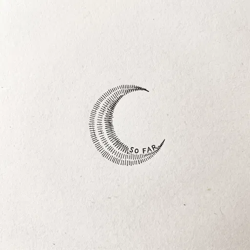 Minimalist Ink Crescent Moon Illustration
