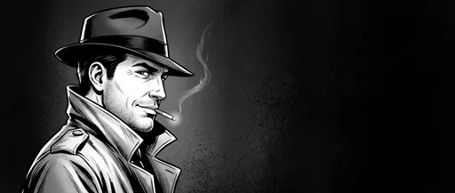 Noir Detective Comic Profile Illustration
