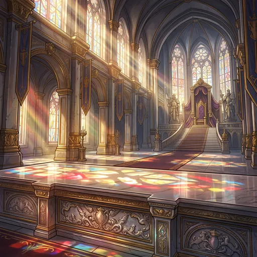 Stylized Royal Throne Room Illustration