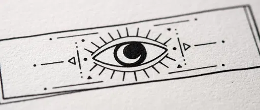 Minimalist Fineliner Eye Drawing on Paper