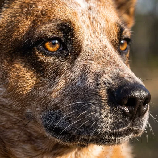 Close-Up Portrait of Red Heeler Dog