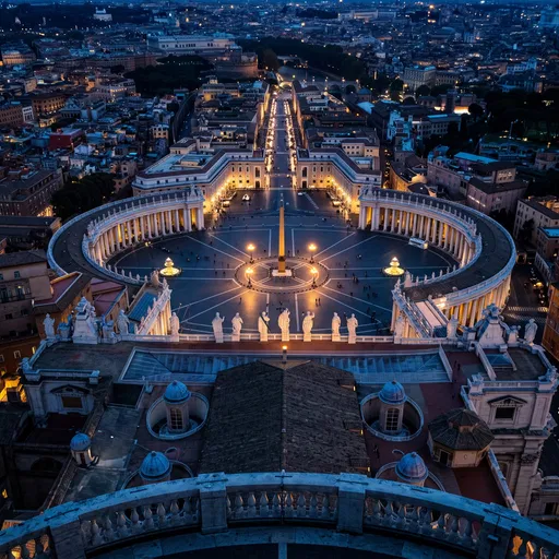 Saint Peter's Square at Twilight from Dome