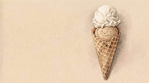 Colored Pencil Ice Cream Cone Illustration