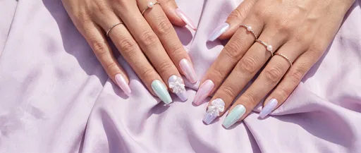 Pastel Chrome Manicure on Lilac Silk