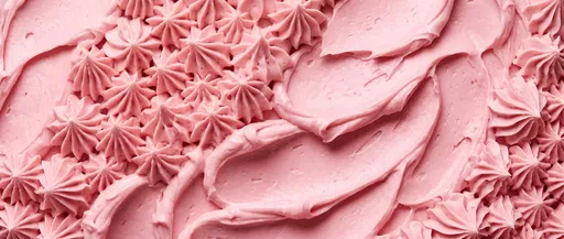 Pink Buttercream Frosting Texture Close-Up