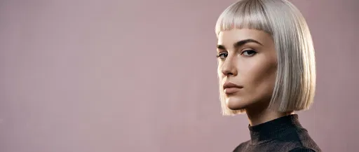 Woman with Platinum Blonde Bob