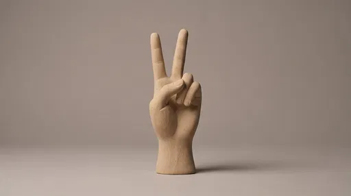 Sandstone Hand Sculpture Making Peace Sign