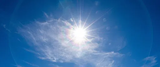 Bright Sun in Blue Sky