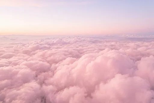 Aerial View of Pastel Pink Clouds