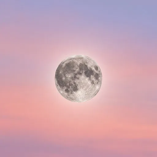 Full Moon in Pastel Twilight Sky
