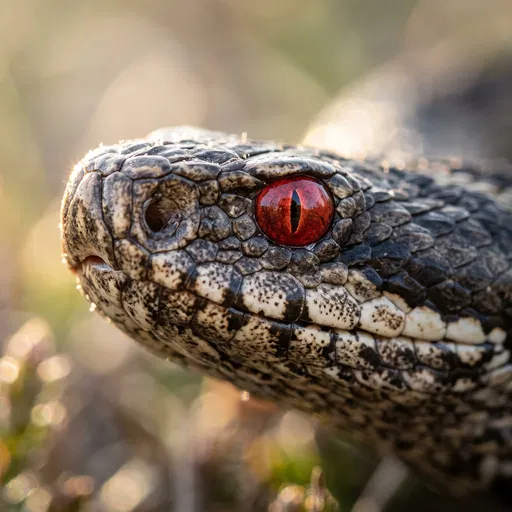 Macro Close-Up of European Adder Head