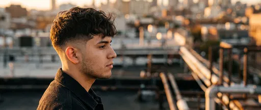 Young Man With Taper Fade at Sunset