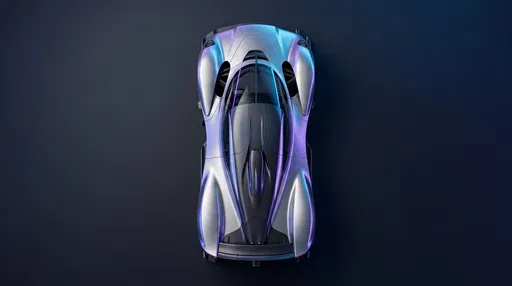 Top-Down View of Brushed Aluminum Hypercar