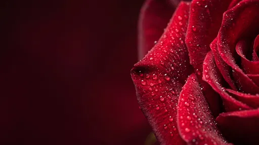 Macro Red Rose with Water Droplets