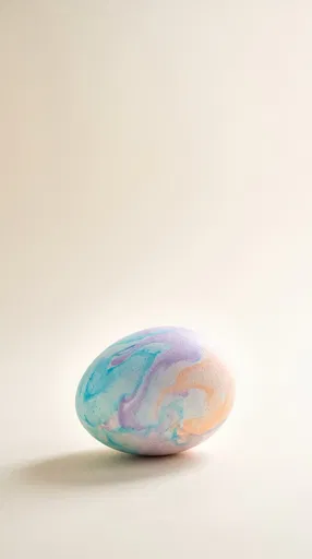 Pastel Marbled Easter Egg on Cream