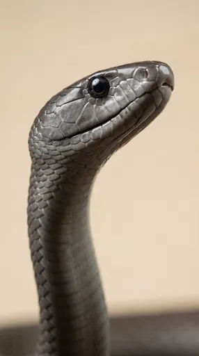 Close-Up Studio Portrait of Black Mamba Snake