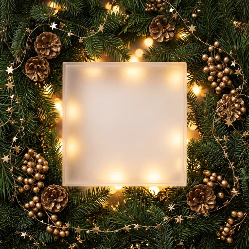 Festive Holiday Frame With Frosted Plinth