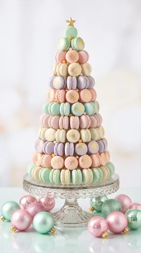Pastel Macaron Christmas Tree Tower