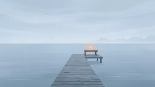Birthday Cake on Serene Wooden Pier