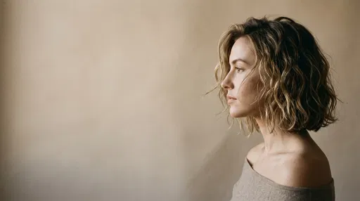 Woman Profile With Wavy Bob Haircut