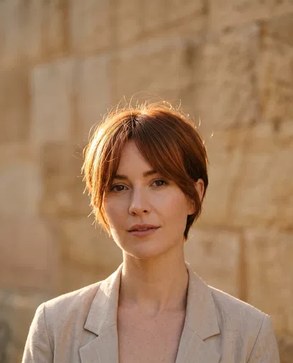 Portrait of Woman with Pixie Cut
